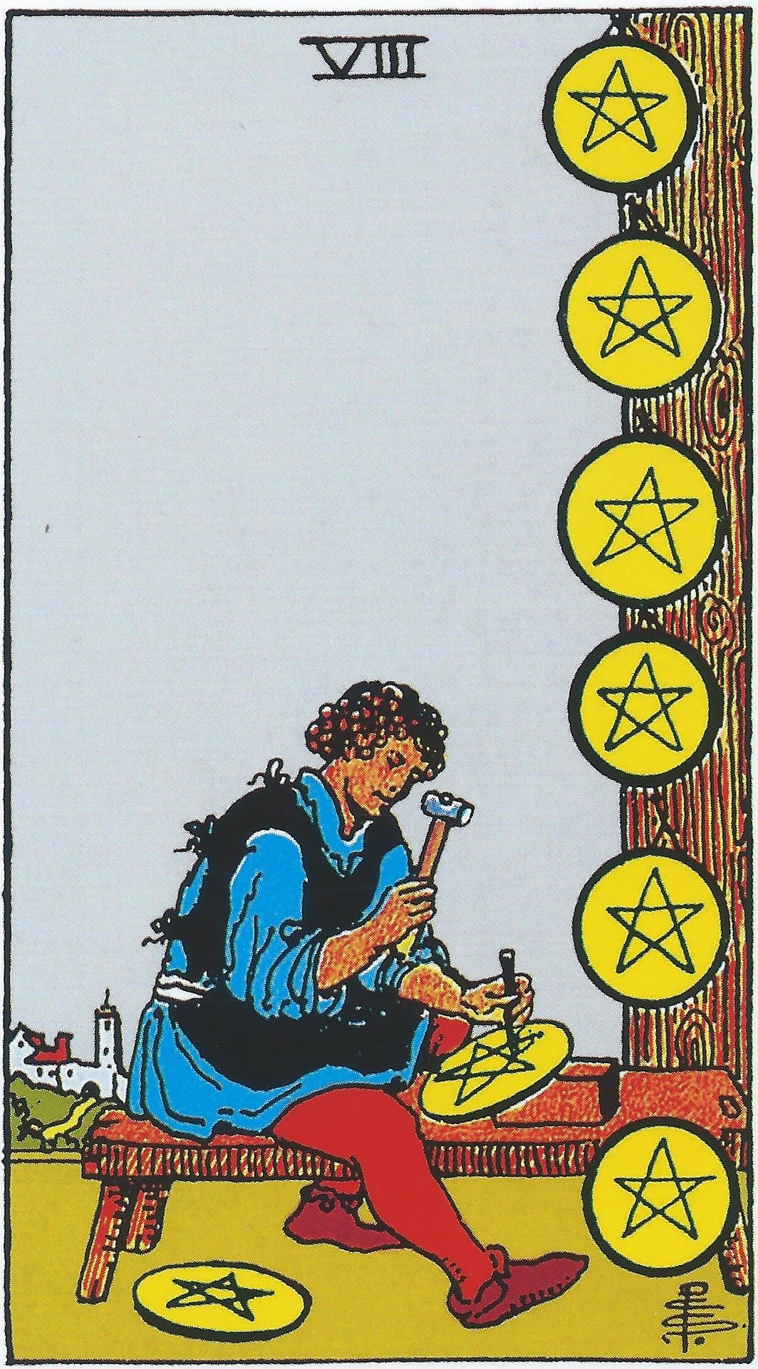 Eight of Pentacles Tarot Card