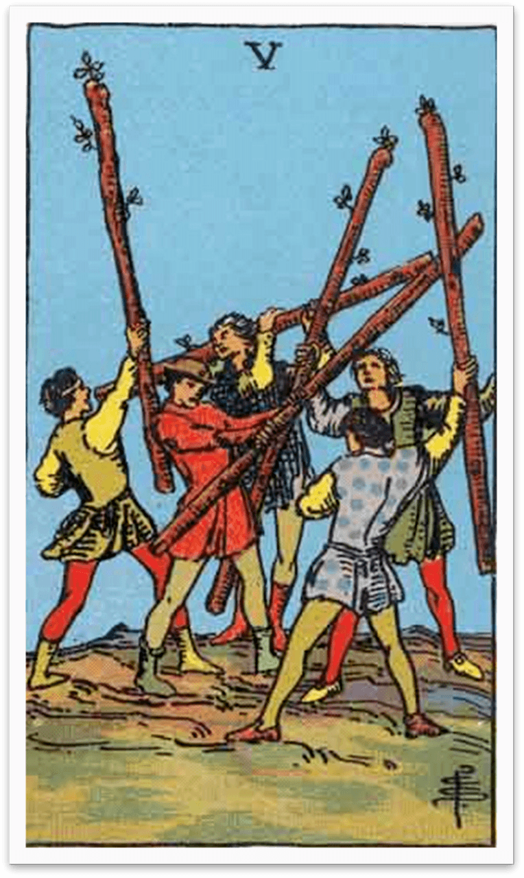 Five of Wands Tarot Card
