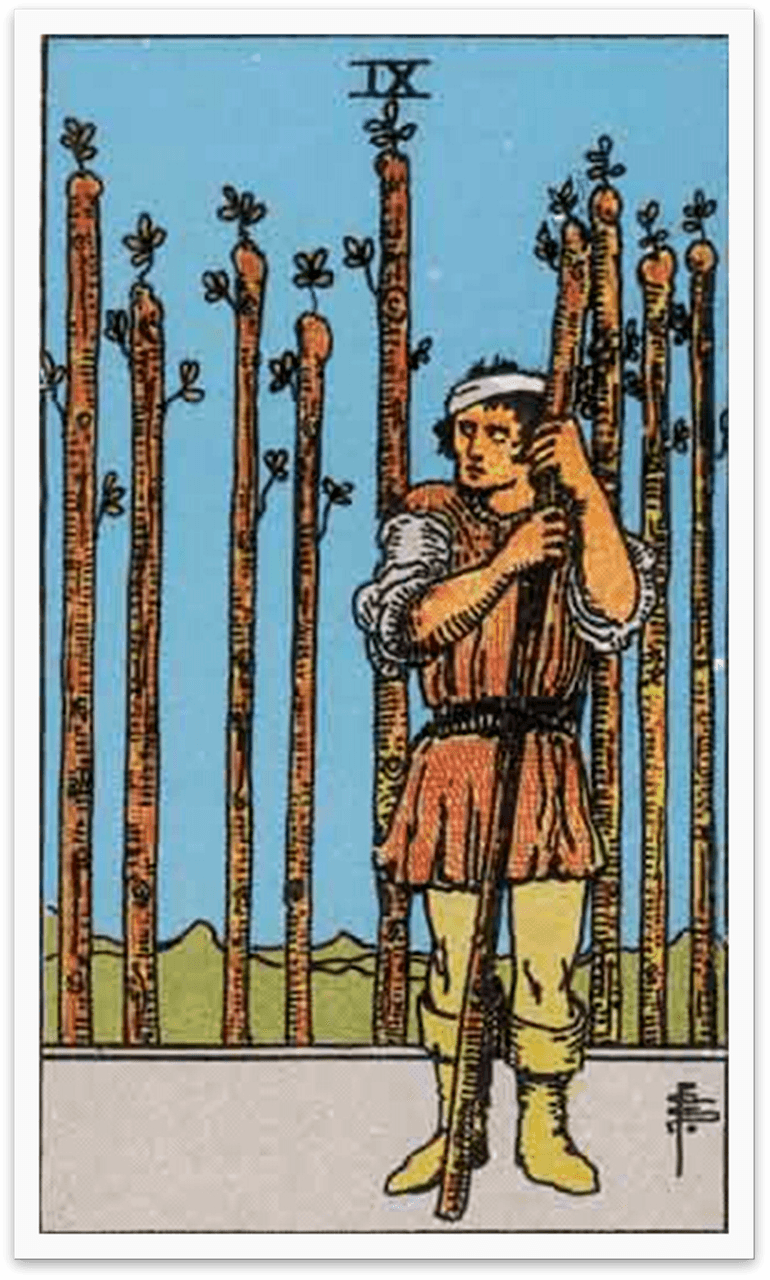 Nine of Wands Tarot Card