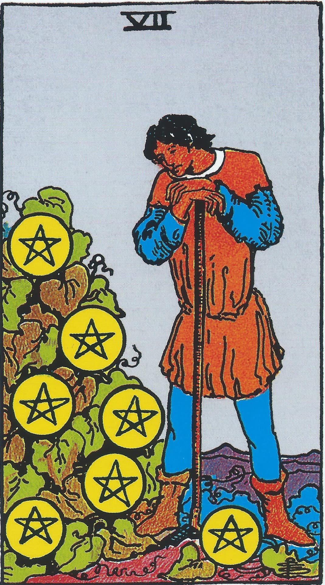 Seven of Pentacles Tarot Card