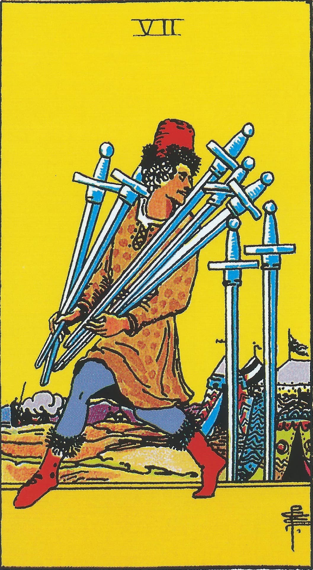 Seven of Swords Tarot Card