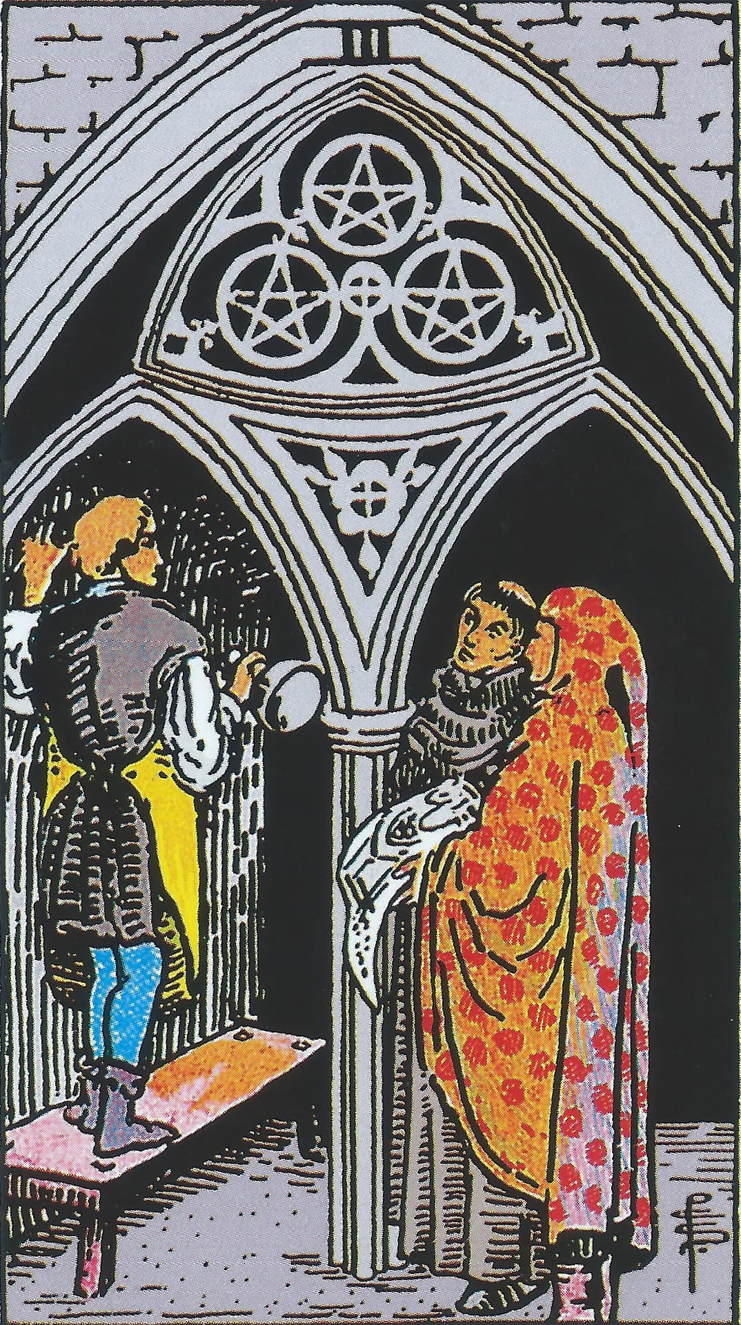 Three of Pentacles Tarot Card